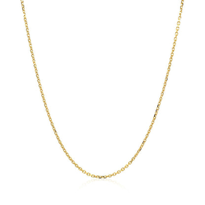 14k Yellow Gold Diamond Cut Cable Link Chain 1.1mm by Bids.com