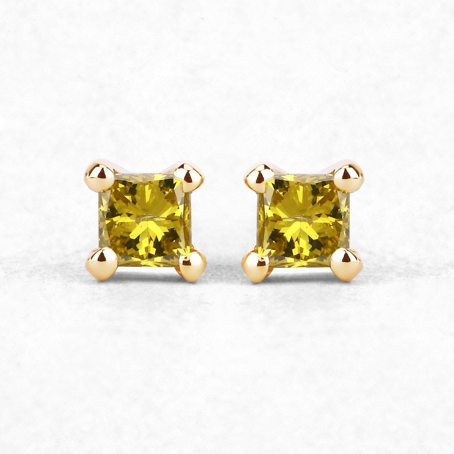 0.25 Carat Genuine Yellow Diamond 14K Yellow Gold Earrings (SI1-SI2)  DestGlow