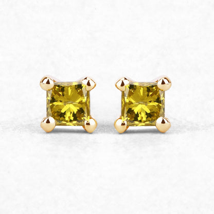 0.25 Carat Genuine Yellow Diamond 14K Yellow Gold Earrings (SI1-SI2)  DestGlow