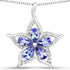 1.17 Carat Genuine Tanzanite and White Zircon .925 Sterling Silver Pendant  DestGlow