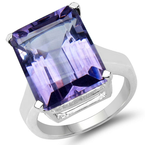 11.47 Carat Genuine Amethyst .925 Sterling Silver Ring by Bids.com
