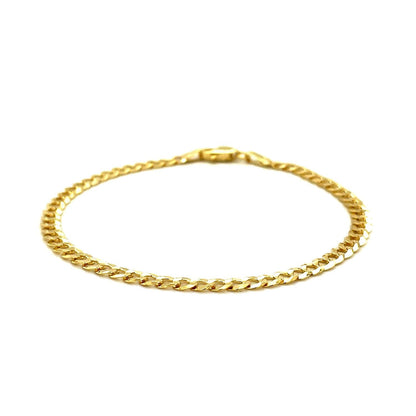 3.6mm 14k Yellow Gold Solid Curb Bracelet  DestGlow