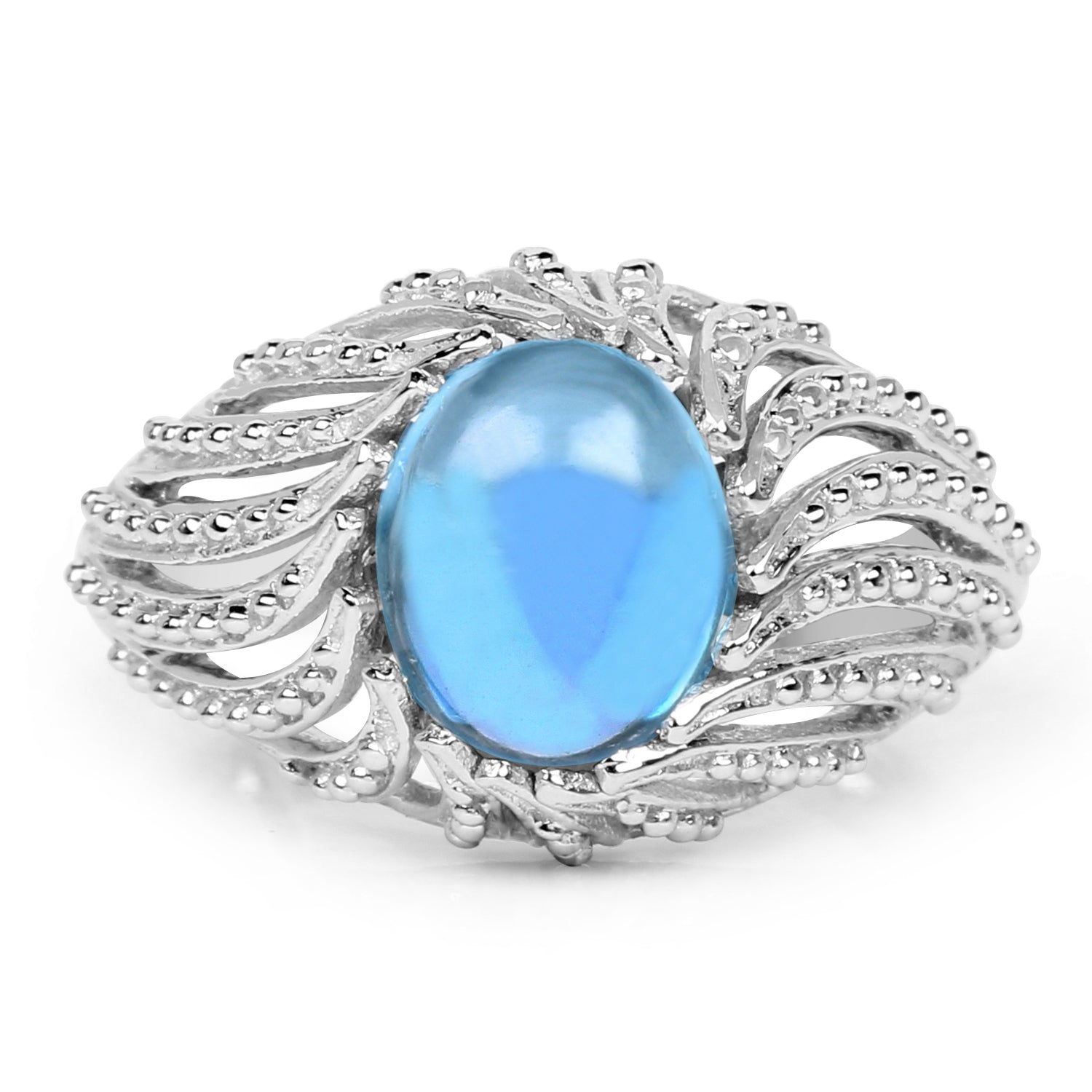 3.65 Carat Genuine Swiss Blue Topaz .925 Sterling Silver Ring by Bids.com