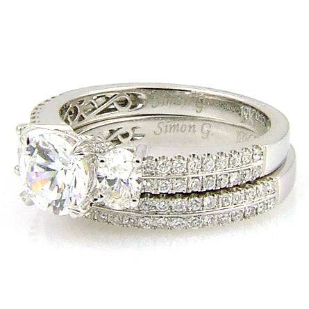 Natural 1.05ct Engagement Ring Set 18KT White Gold by Bids.com