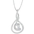 Espira 10K White Gold 1/8 cttw Round Cut Diamond Layered Spiral Pendant Necklace (I-J, I1-I2) by Bids.com