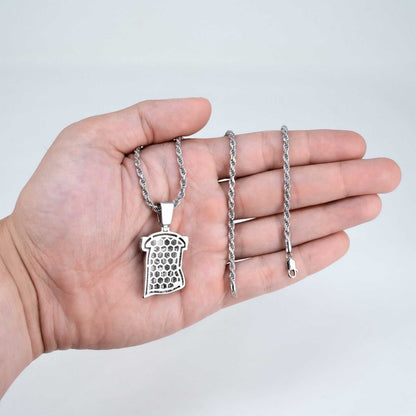 Unisex Moissanite Jesus Head Piece Pendant 3.3mm Rope Chain Necklace 925 Silver - DestGlow