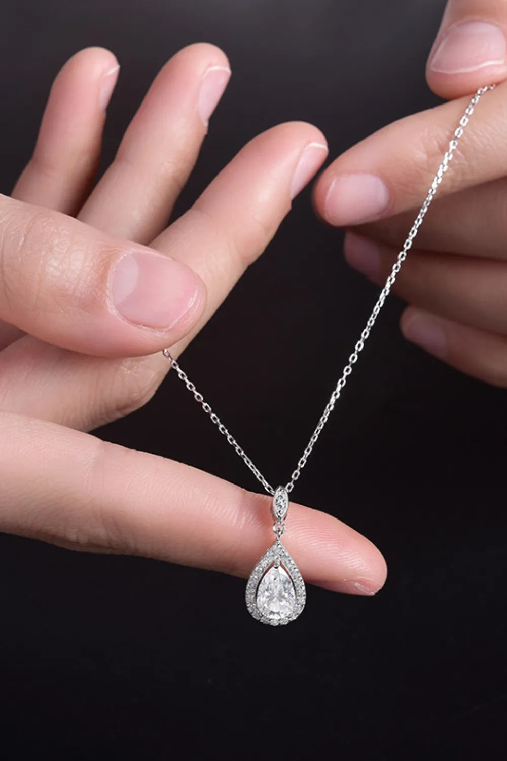 1.5 Carat Sparkala™ 925 Sterling Silver Teardrop Necklace by Sparkala