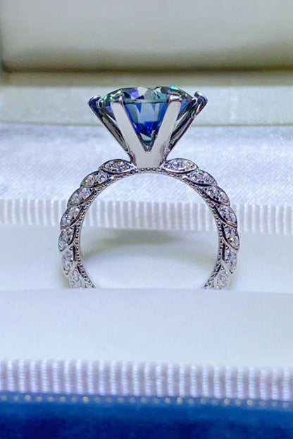 5 Carat Cobalt Blue Blue Brilliant Round Cut Sparkala™ Platinum Over Pure Sterling Silver Ring by Sparkala