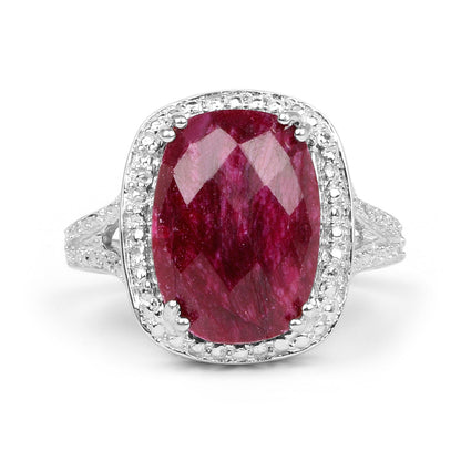 7.60 Carat Dyed Ruby .925 Sterling Silver Ring by Bids.com