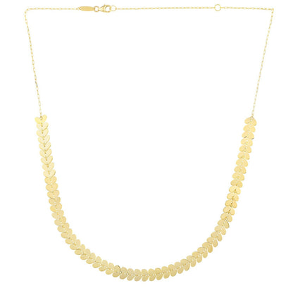 14k Yellow Gold Polished Heart Link Chain Necklace by Bids.com