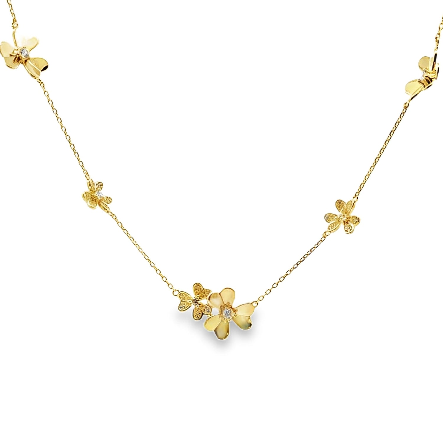 Genuine Cubic Zirconia Flower Pendant Sterling Silver by Bids.com
