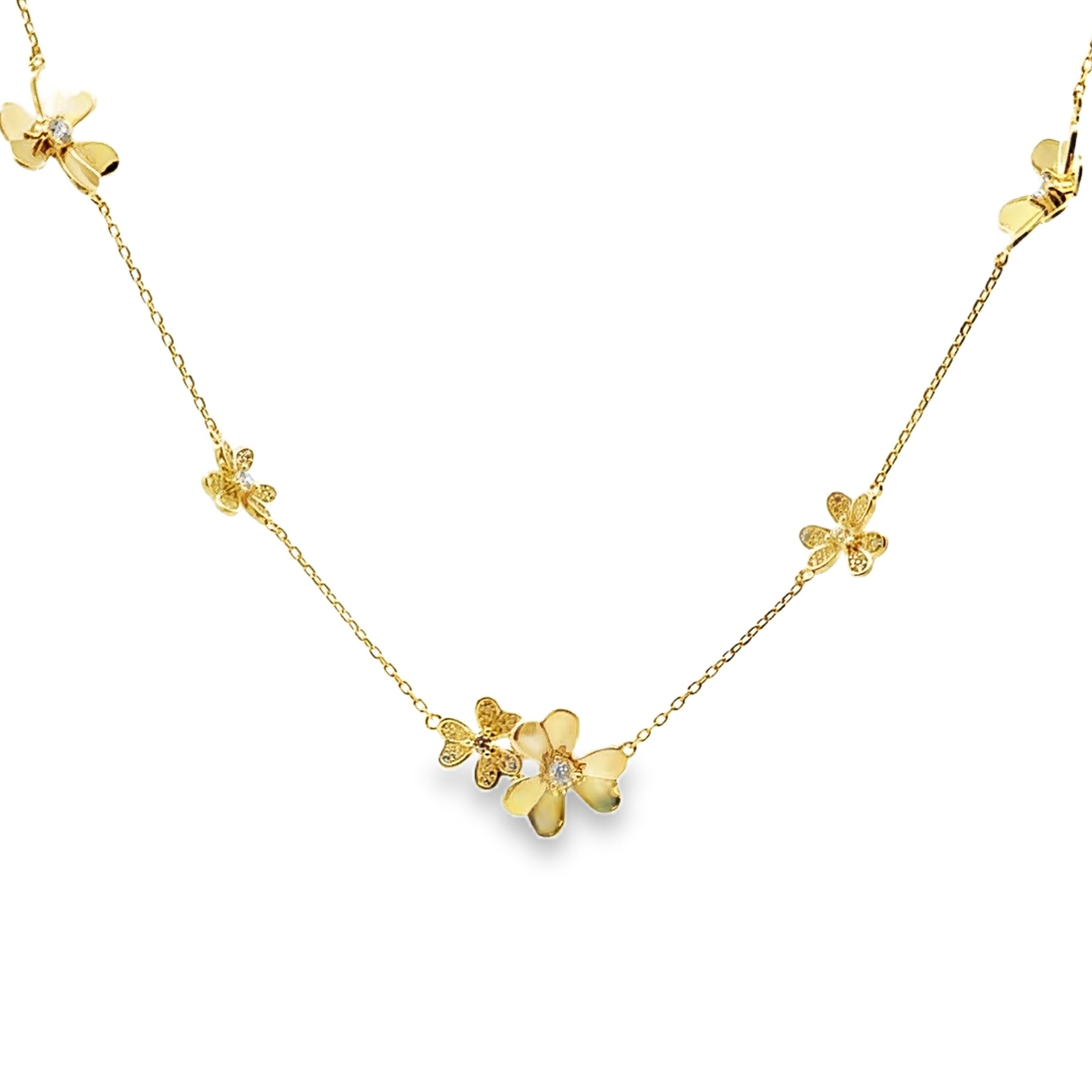 Genuine Cubic Zirconia Flower Pendant Sterling Silver by Bids.com
