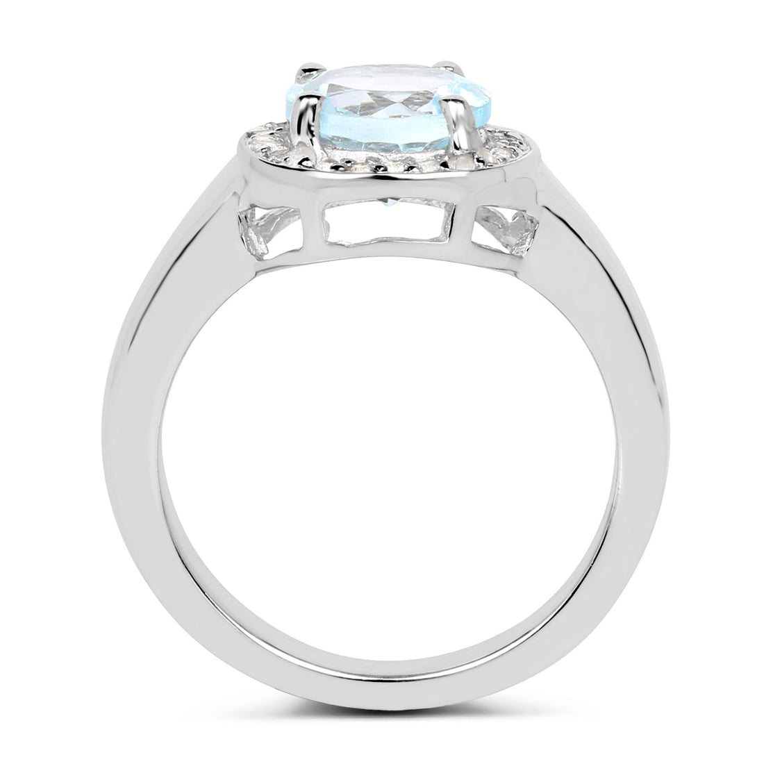 2.37 Carat Genuine Blue Topaz and White Topaz .925 Sterling Silver Ring by Bids.com
