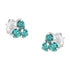 14KT White Gold Treated Blue Diamond Trio Stud Earrings (1 1/3 cttw, Blue) by Bids.com