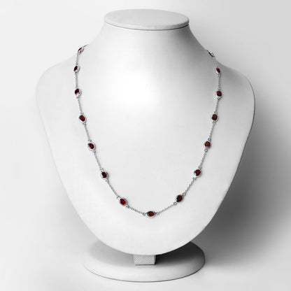 8.10 Carat Genuine Garnet .925 Sterling Silver Necklace by Bids.com