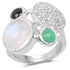 5.90 Carat Genuine Multi Stone .925 Sterling Silver Ring by Bids.com