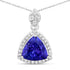 1.71 Carat Genuine Tanzanite and White Diamond 14K White Gold Pendant by Bids.com