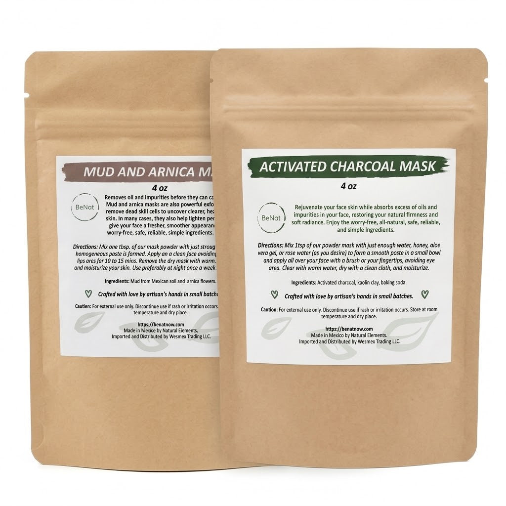 Activated Charcoal + Mud &amp; Arnica Facial Masks Bundle