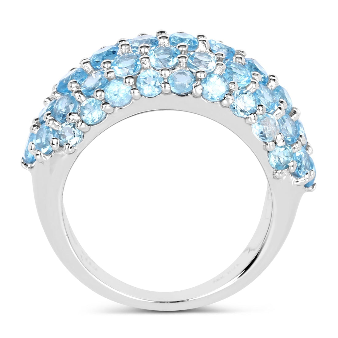 4.11 Carat Genuine Blue Topaz .925 Sterling Silver Ring  DestGlow