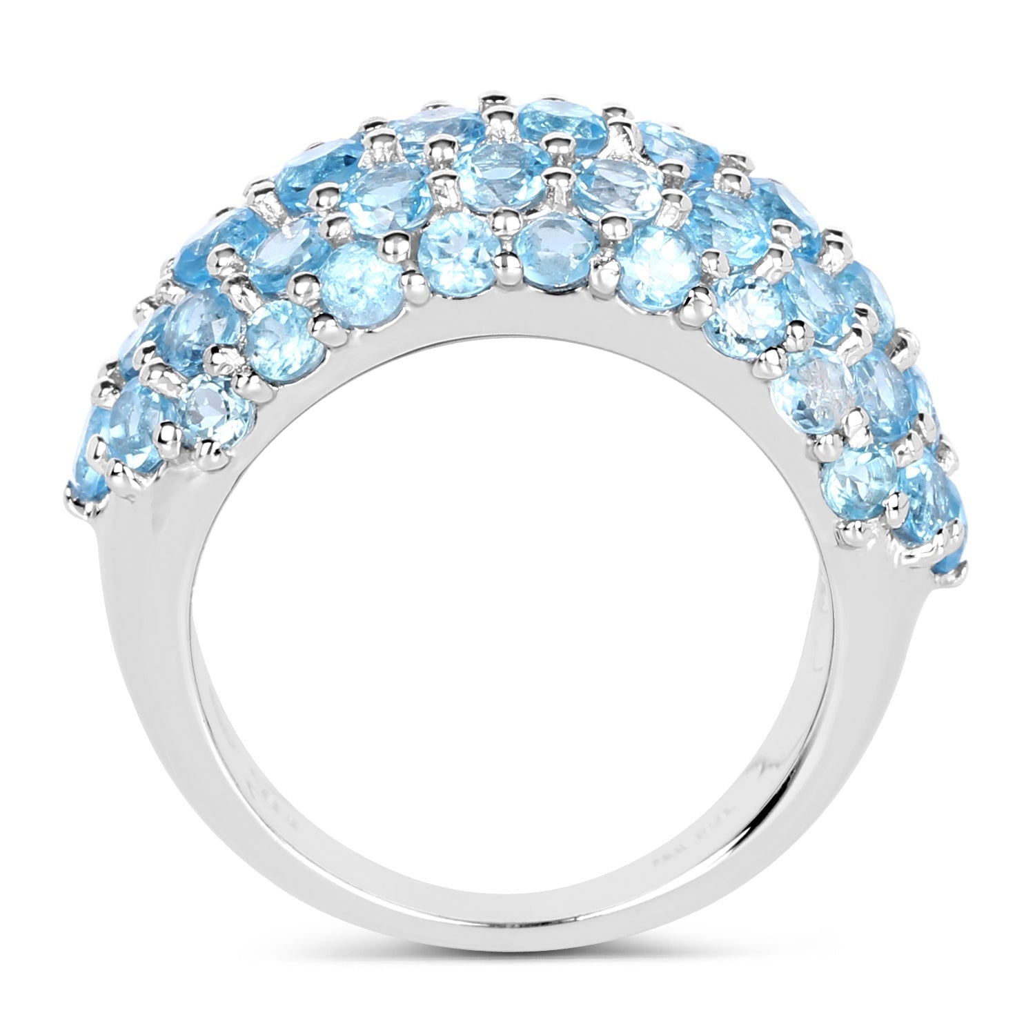 4.11 Carat Genuine Blue Topaz .925 Sterling Silver Ring  DestGlow