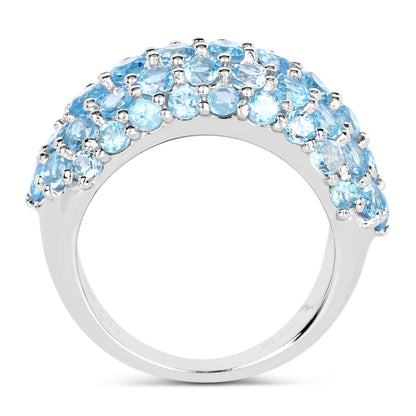 4.11 Carat Genuine Blue Topaz .925 Sterling Silver Ring  DestGlow