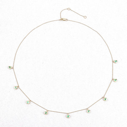 0.90 Carat Genuine Zambian Emerald 10K Yellow Gold Necklace  DestGlow
