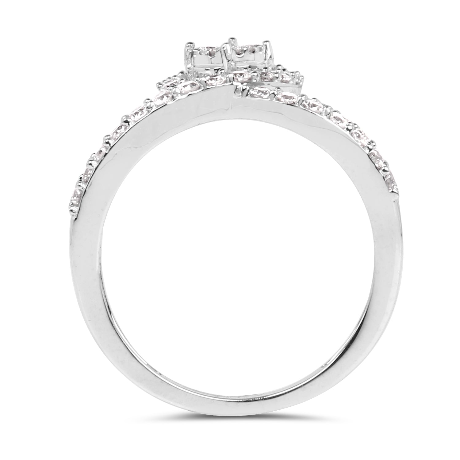 0.54 Carat Genuine White Diamond 14K White Gold Ring (G-H Color, SI1-SI2 Clarity) by Bids.com
