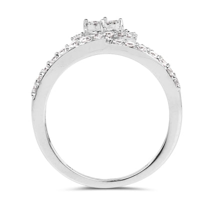 0.54 Carat Genuine White Diamond 14K White Gold Ring (G-H Color, SI1-SI2 Clarity) by Bids.com