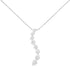 14K White Gold 3.0 Cttw Round-Brilliant & Baguette Cut Diamond S Shaped Graduated 18" Pendant Necklace (I-J Color, I2-I3 Clarity) by Bids.com
