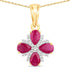 1.79 Carat Genuine Johnson Ruby and White Topaz .925 Sterling Silver Pendant  DestGlow