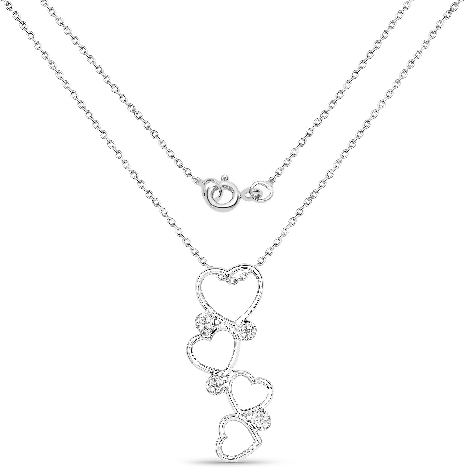 0.07 Carat Genuine White Diamond .925 Sterling Silver Pendant  DestGlow