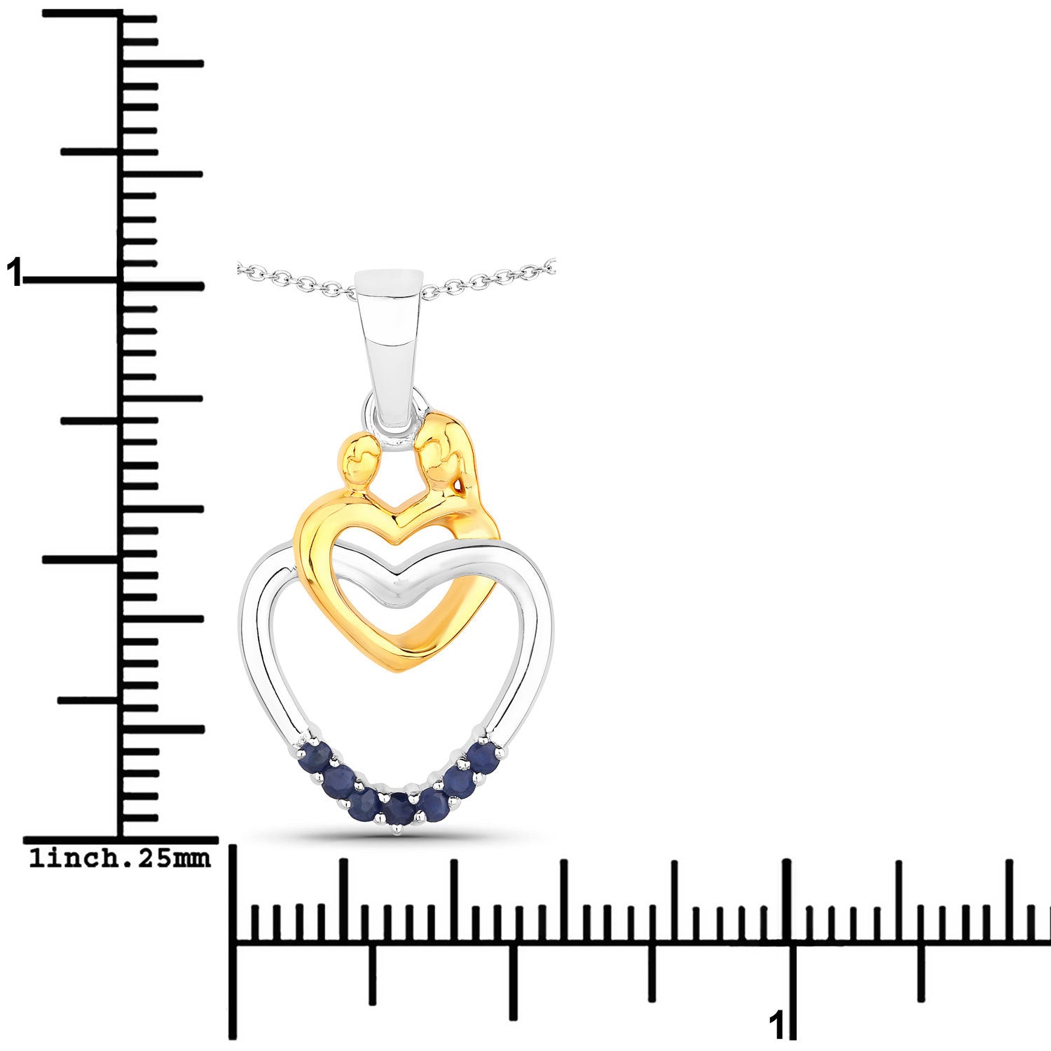 0.14 Carat Genuine Blue Sapphire .925 Sterling Silver Pendant by Bids.com