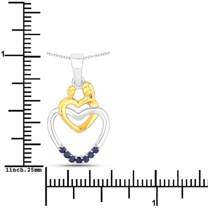 0.14 Carat Genuine Blue Sapphire .925 Sterling Silver Pendant by Bids.com