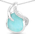 2.58 Carat Genuine Amazonite and White Topaz .925 Sterling Silver Pendant by Bids.com