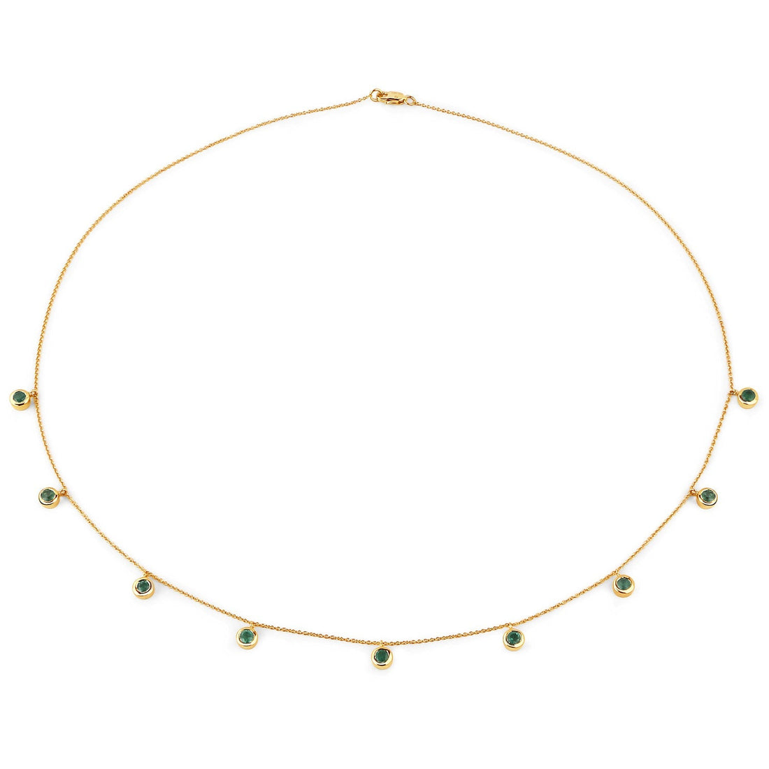 0.90 Carat Genuine Zambian Emerald 10K Yellow Gold Necklace  DestGlow