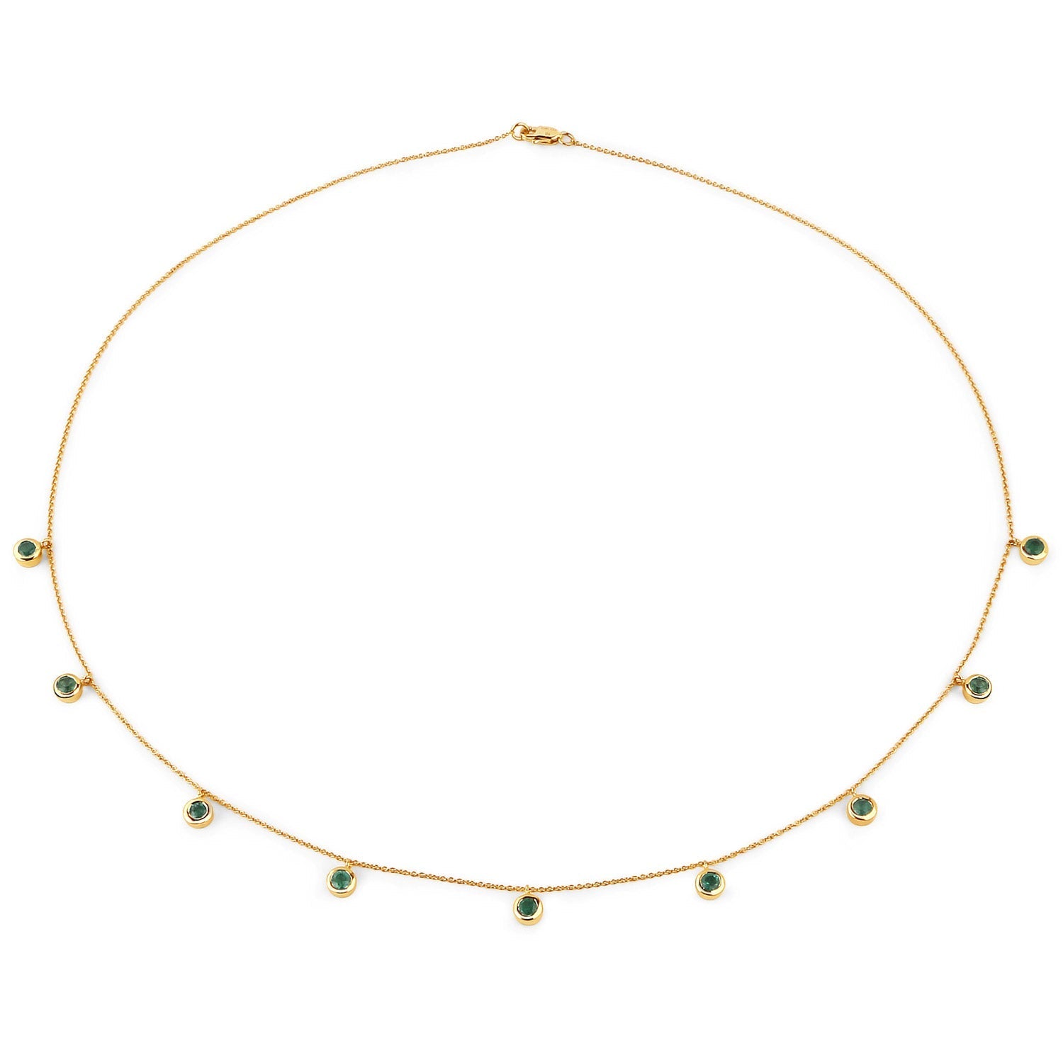 0.90 Carat Genuine Zambian Emerald 10K Yellow Gold Necklace  DestGlow
