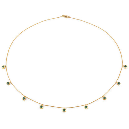 0.90 Carat Genuine Zambian Emerald 10K Yellow Gold Necklace  DestGlow