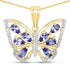 1.75 Carat Genuine Tanzanite and White Zircon .925 Sterling Silver Pendant by Bids.com