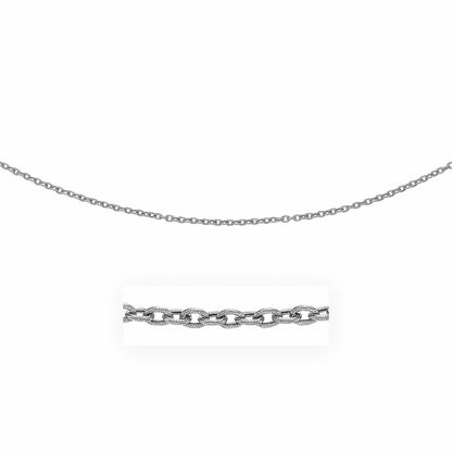 3.5mm 14k White Gold Pendant Chain with Textured Links by Bids.com