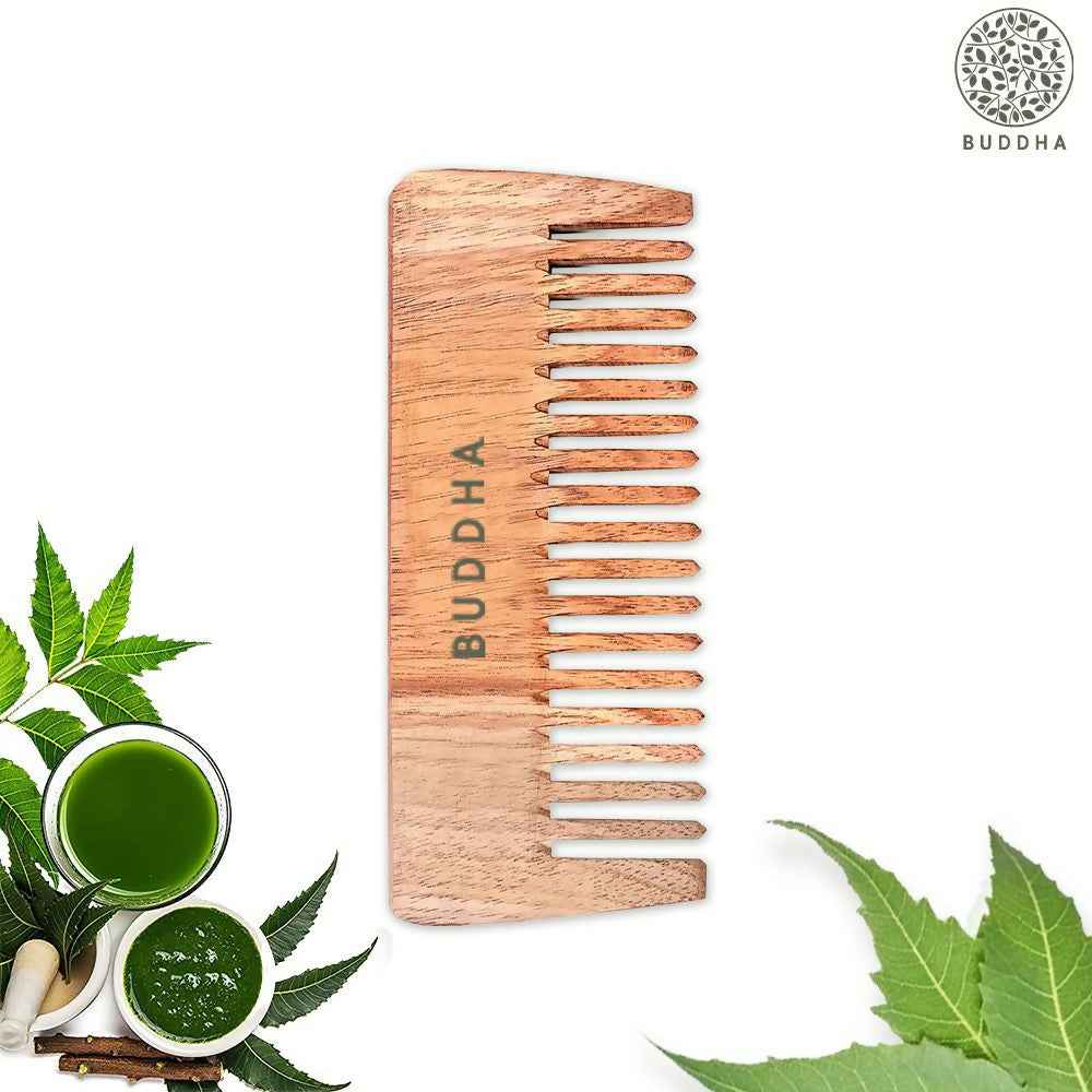 Buddha Natural Neem Wood Wide Tooth Shampoo Comb