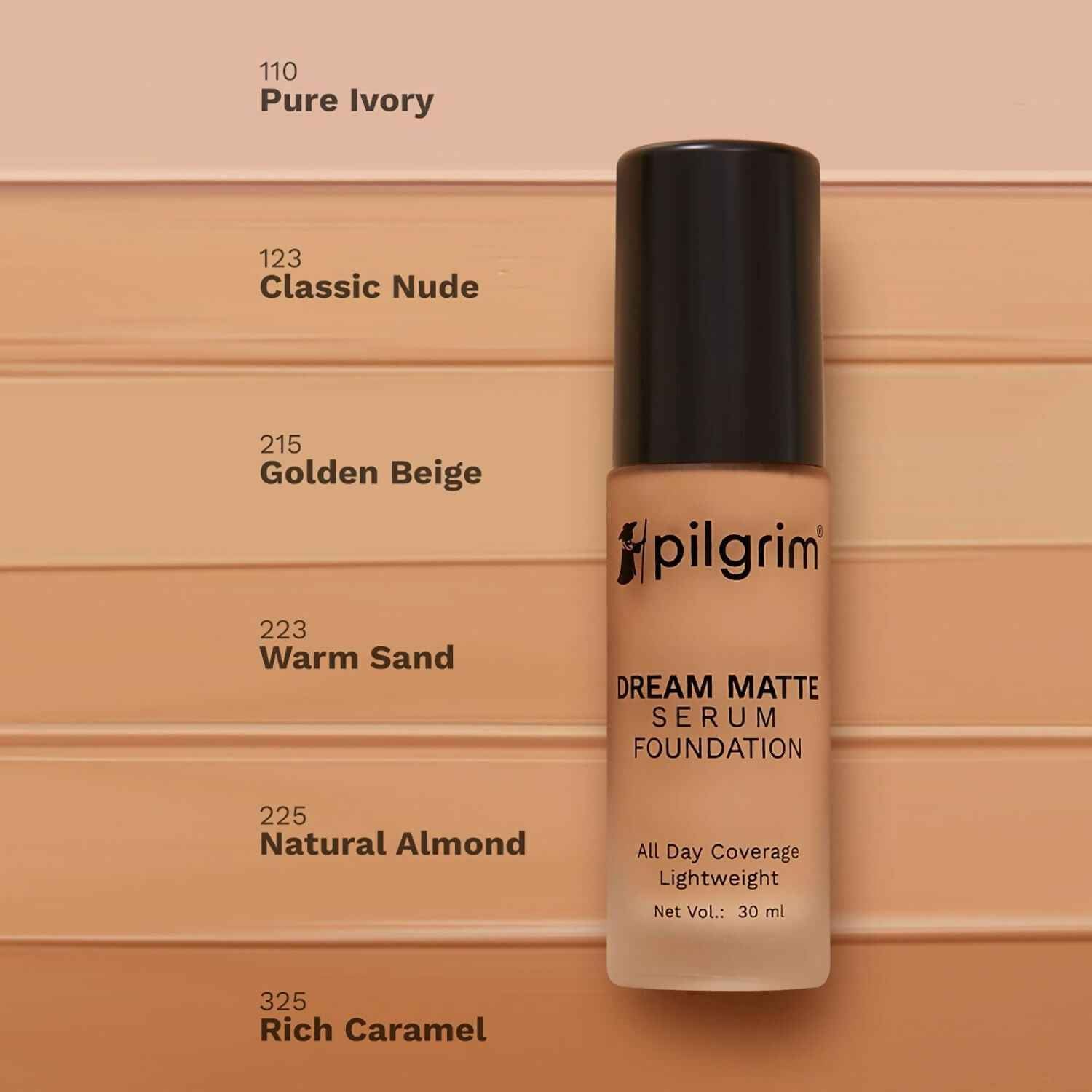 Pilgrim Dream Matte Serum Foundation With Matte &amp; Poreless All Day Coverage Lightweight - Golden Beige