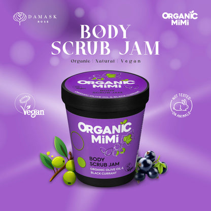 Organic Mimi, Body Scrub Jam Olive &amp; Black Currant, 250 g by Damask Rose