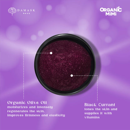 Organic Mimi, Body Scrub Jam Olive &amp; Black Currant, 250 g by Damask Rose