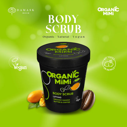 Organic Mimi, Body Scrub Lifting Mango &amp; Coffee, 250 g by Damask Rose