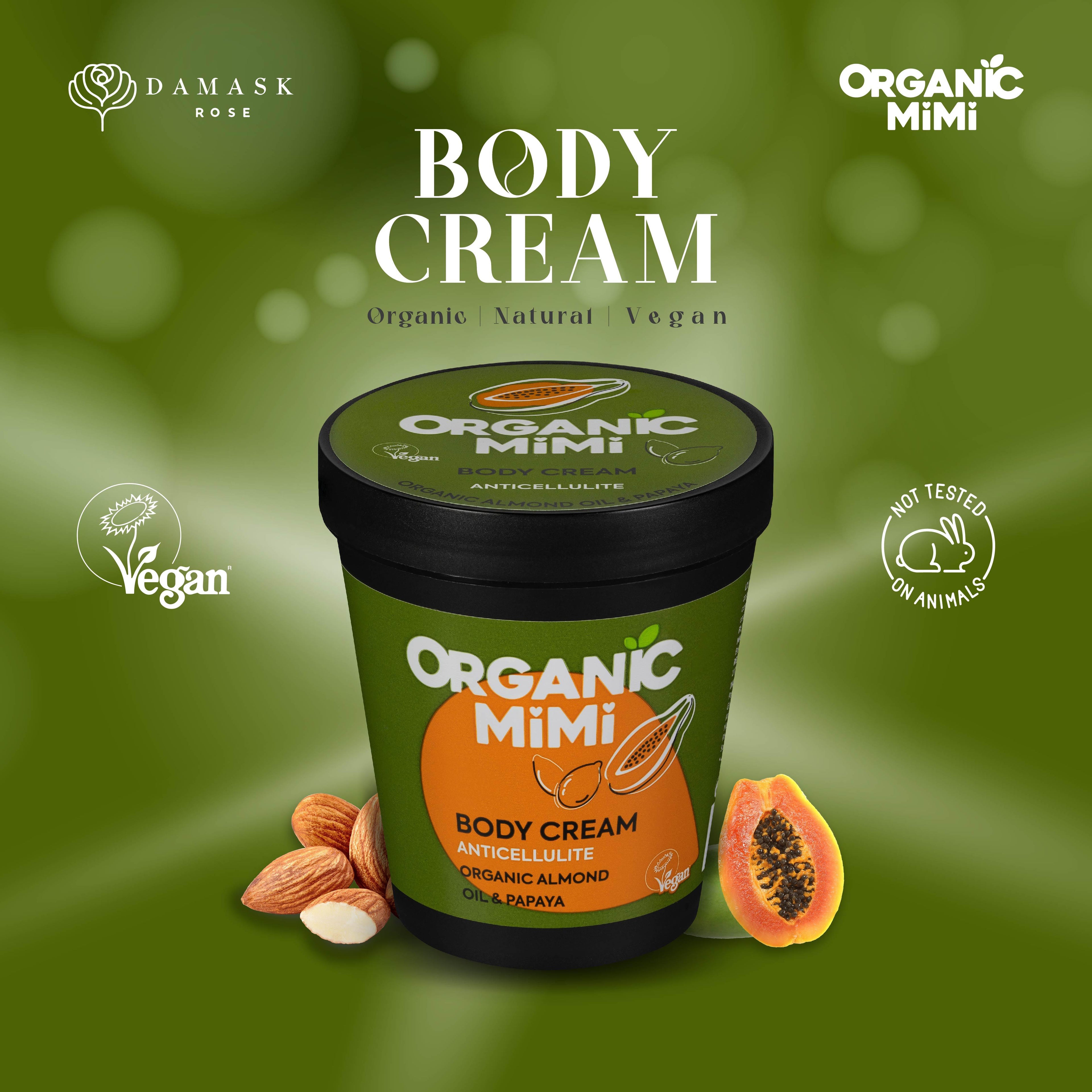 Organic Mimi, Body Cream Antiсellulite Almond &amp; Papaya, 200 ml by Damask Rose