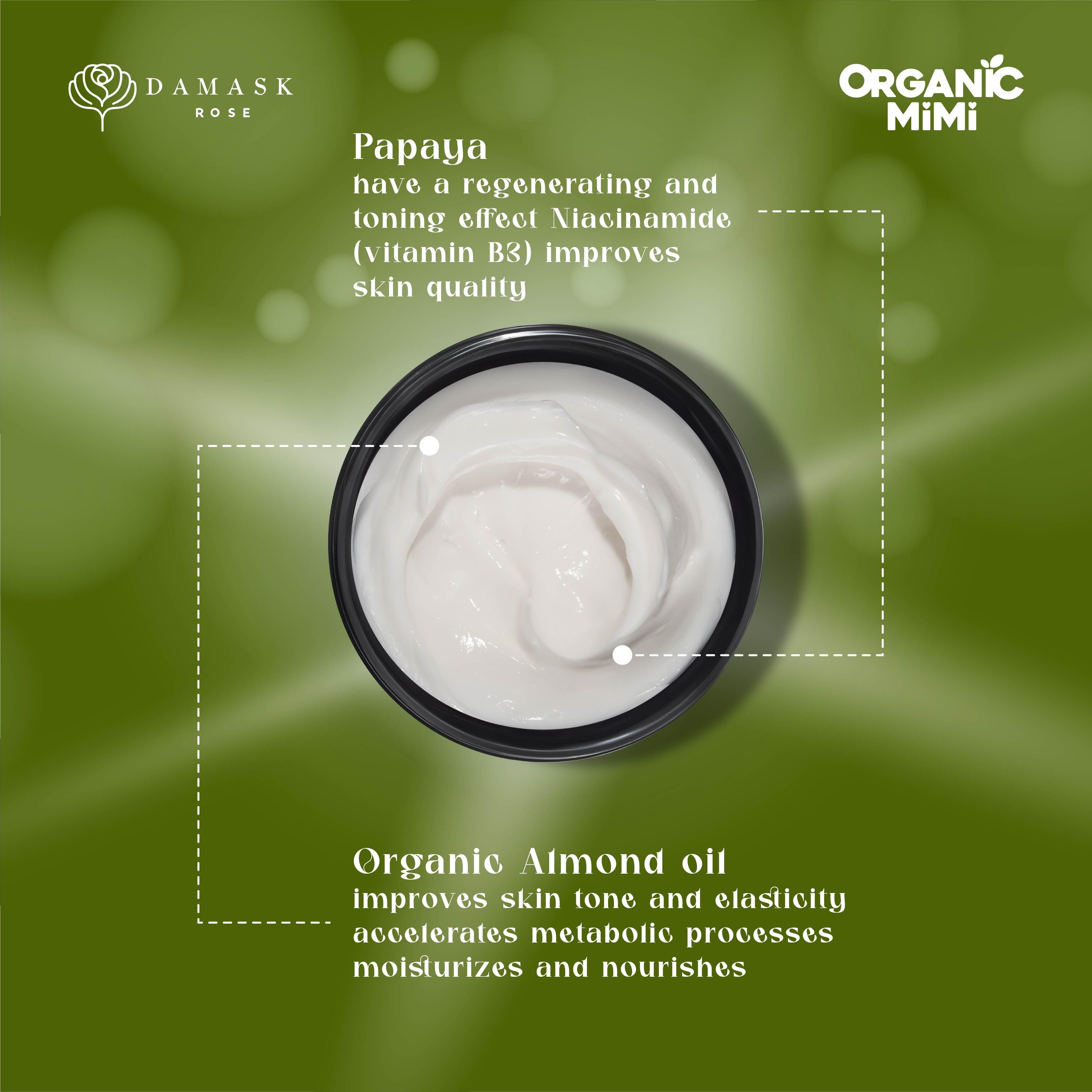 Organic Mimi, Body Cream Antiсellulite Almond &amp; Papaya, 200 ml by Damask Rose