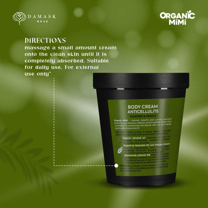 Organic Mimi, Body Cream Antiсellulite Almond &amp; Papaya, 200 ml by Damask Rose