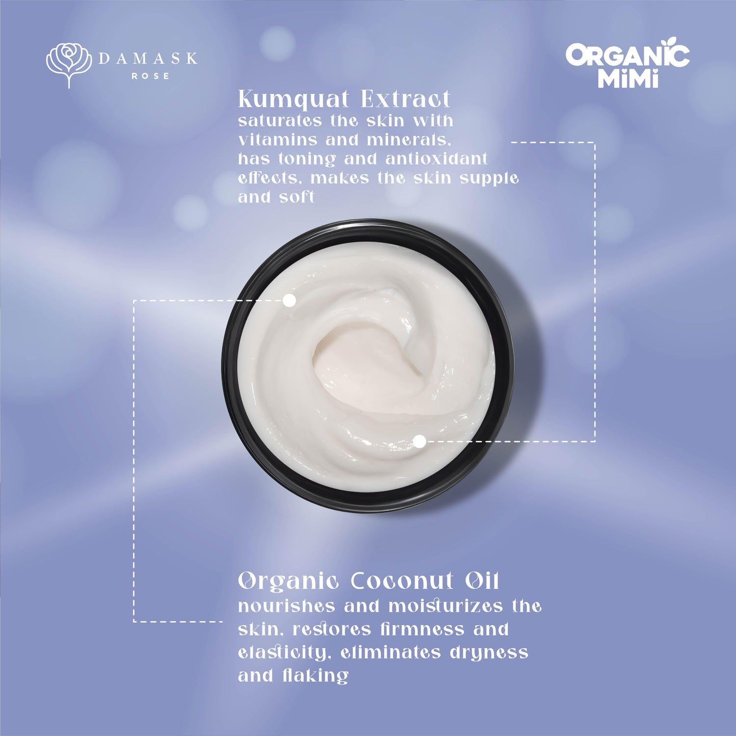 Organic Mimi, Body Cream Moisturizing Coconut &amp; Kumquat, 200 ml by Damask Rose