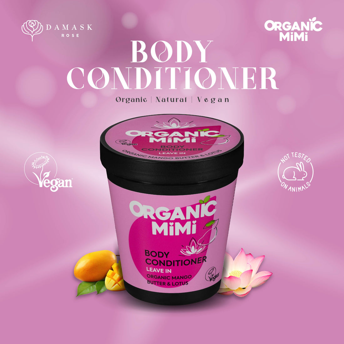 Organic Mimi, Body Conditioner Leave In Mango &amp; Lotus, 200 ml by Damask Rose