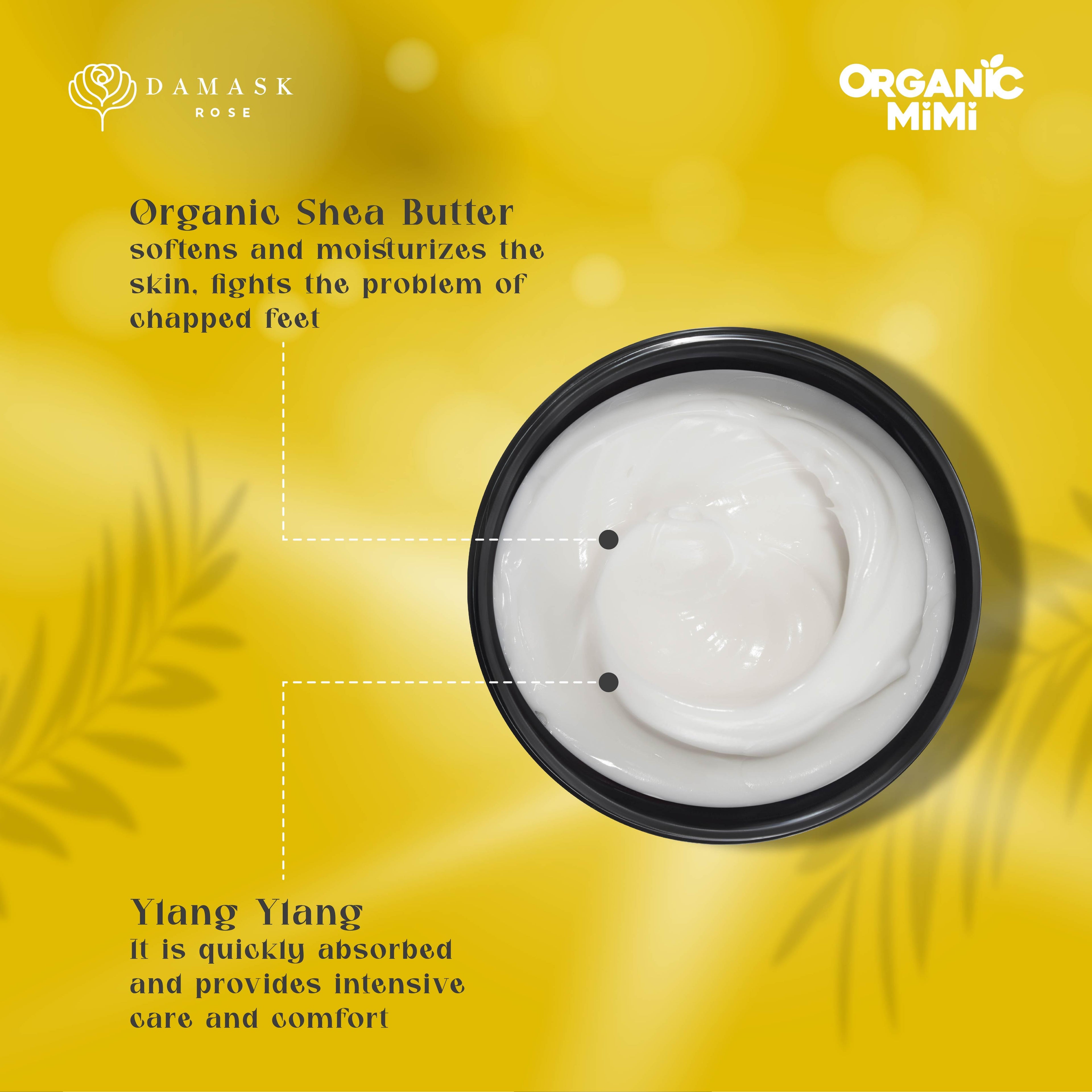 Organic Mimi, Foot Cream Nutrition Shea &amp; Ylang Ylang, 50 ml by Damask Rose